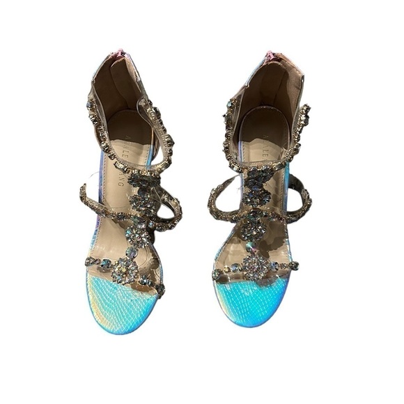 Azalea Wang Keeping It Real Chunky Heels Sandal Mermaid - Picture 1 of 8